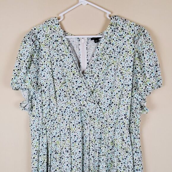 Torrid Ditst Floral Cloud Dancer Midi Challis Surplice Dress Size 22 - Picture 2 of 13